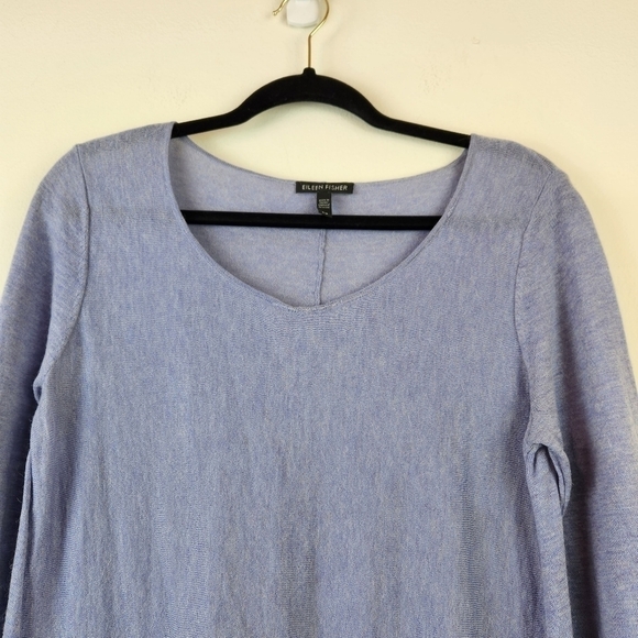 Eileen Fisher Tencel Merino Wool Alpaca lightweight sweater Size Small Lilac - Picture 4 of 6